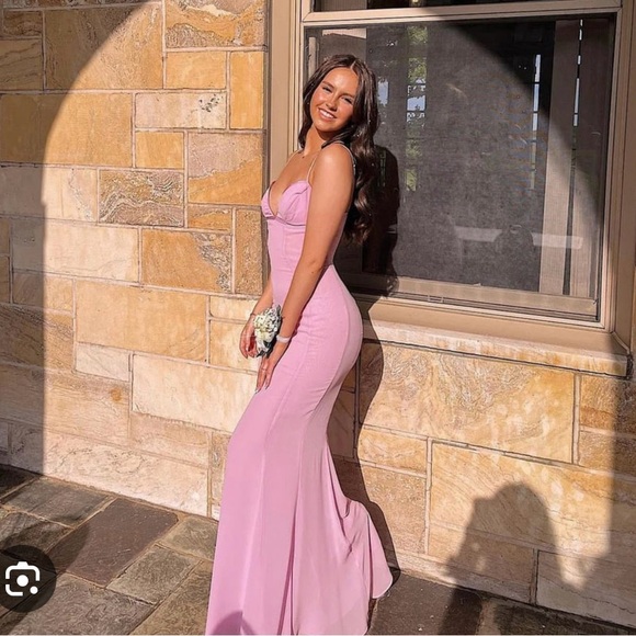 PLUS CUP LOREN SOFT ERA PINK MAXI GOWN FLOWY - Picture 2 of 8